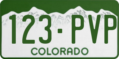 CO license plate 123PVP