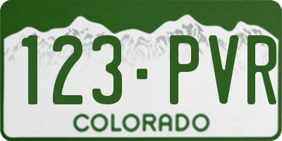 CO license plate 123PVR