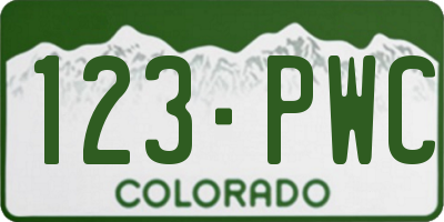 CO license plate 123PWC
