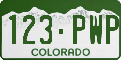 CO license plate 123PWP