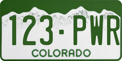 CO license plate 123PWR