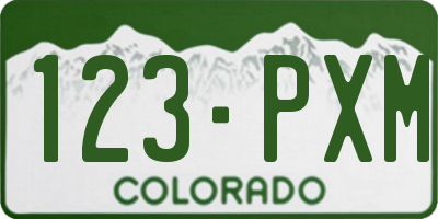 CO license plate 123PXM