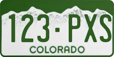 CO license plate 123PXS