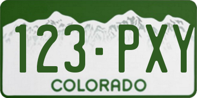 CO license plate 123PXY