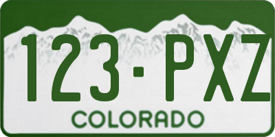CO license plate 123PXZ