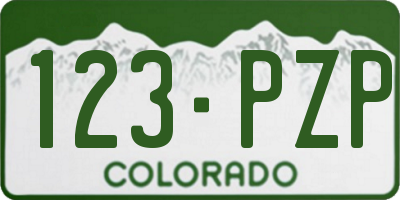 CO license plate 123PZP