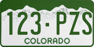 CO license plate 123PZS