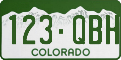 CO license plate 123QBH