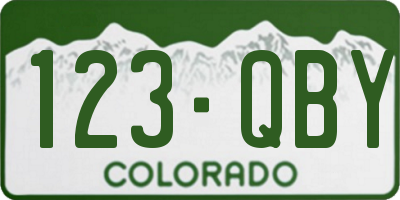 CO license plate 123QBY