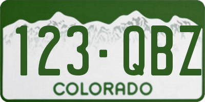 CO license plate 123QBZ