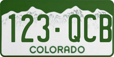 CO license plate 123QCB