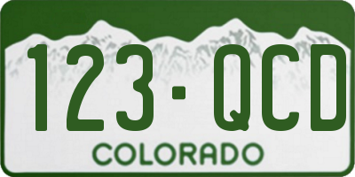 CO license plate 123QCD