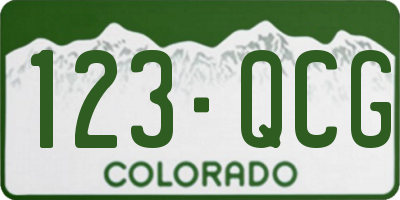 CO license plate 123QCG