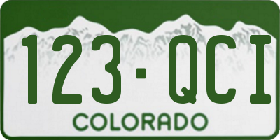 CO license plate 123QCI