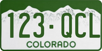CO license plate 123QCL