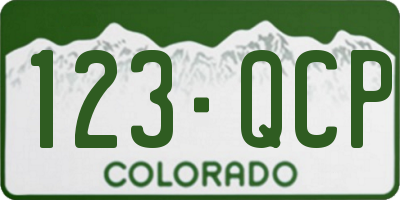 CO license plate 123QCP