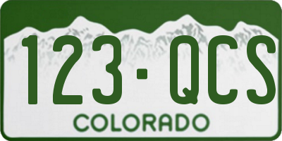 CO license plate 123QCS