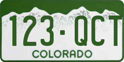CO license plate 123QCT