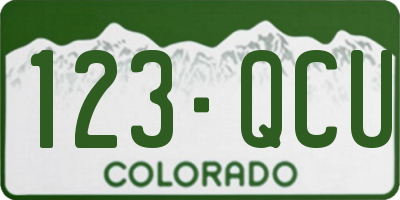 CO license plate 123QCU