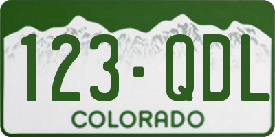 CO license plate 123QDL
