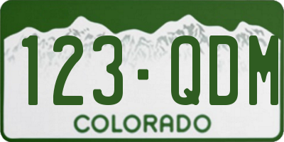 CO license plate 123QDM