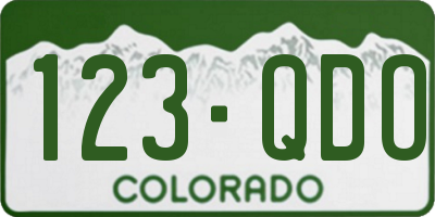 CO license plate 123QDO