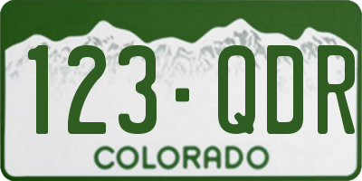 CO license plate 123QDR