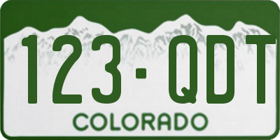 CO license plate 123QDT