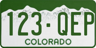 CO license plate 123QEP