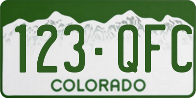 CO license plate 123QFC