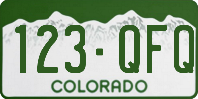 CO license plate 123QFQ