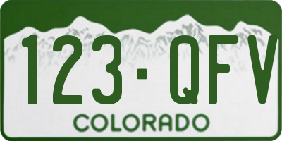 CO license plate 123QFV