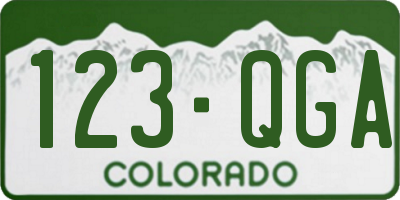 CO license plate 123QGA