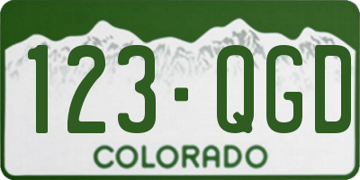 CO license plate 123QGD