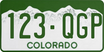 CO license plate 123QGP