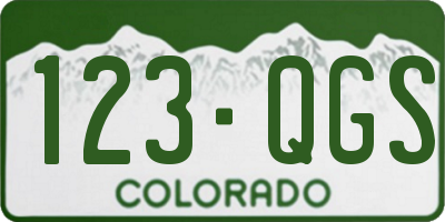 CO license plate 123QGS