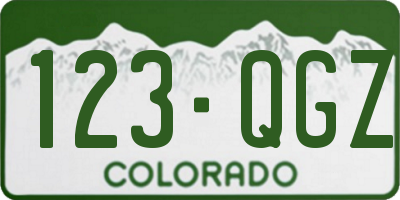 CO license plate 123QGZ