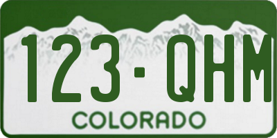CO license plate 123QHM