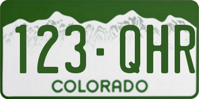 CO license plate 123QHR