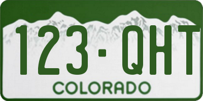 CO license plate 123QHT