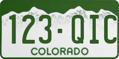 CO license plate 123QIC