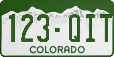 CO license plate 123QIT