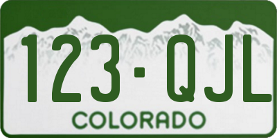CO license plate 123QJL