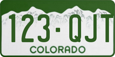 CO license plate 123QJT