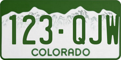 CO license plate 123QJW