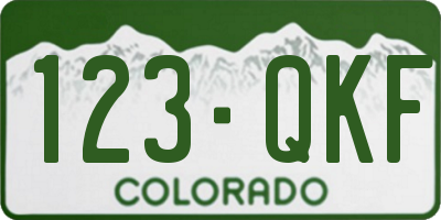 CO license plate 123QKF