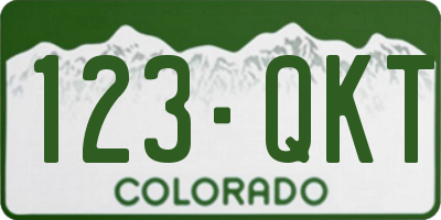 CO license plate 123QKT