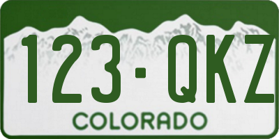 CO license plate 123QKZ