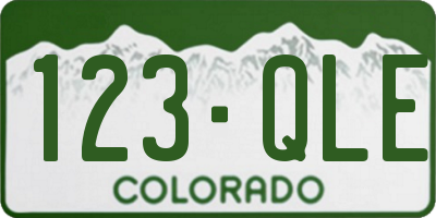 CO license plate 123QLE