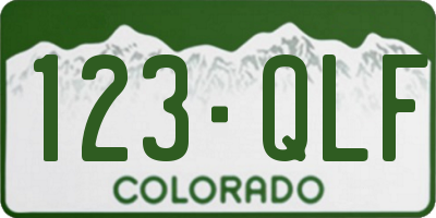 CO license plate 123QLF